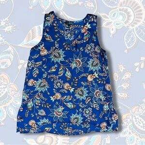 The Limited Blue and Orange Floral Blouse